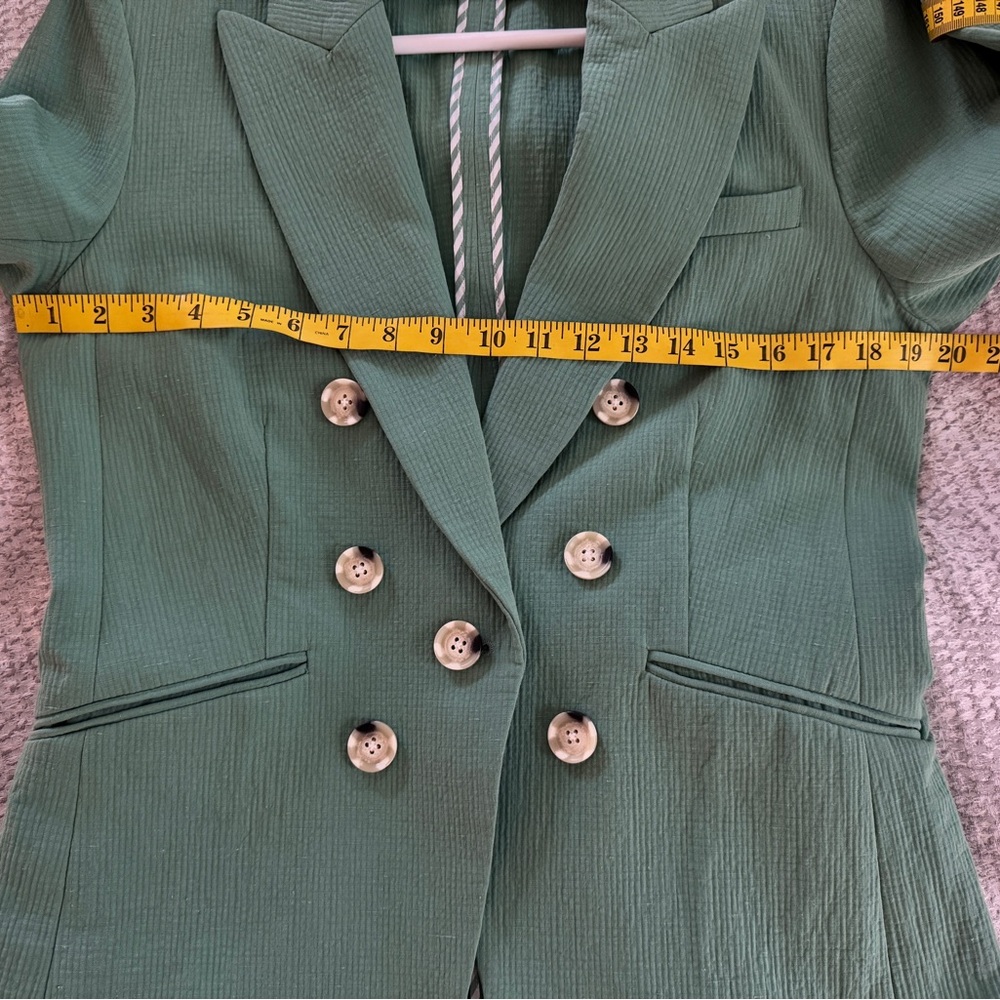 Veronica Beard Mint Green Double-Breasted Blazer - Picture 15 of 16